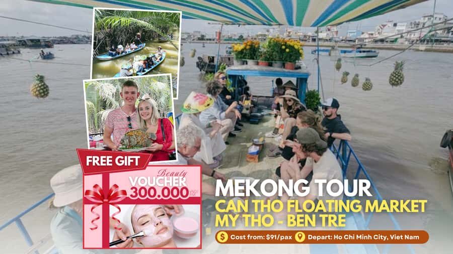 1 Day Mekong Tour: Cai Rang Floating Market & MyTho-Ben Tre - How the Ho Chi Minh City to Mekong Delta Day Route Really Flows