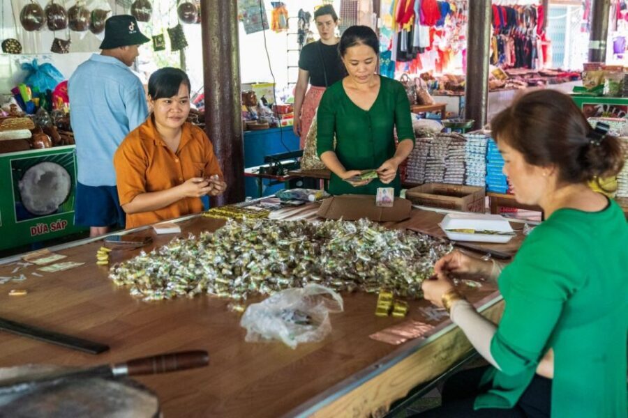 From Ho Chi Minh: Classic Mekong - My Tho, Ben Tre Full Trip - Coconut candy making: doing something, not just tasting