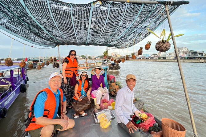 HCM: 2-Day Mekong Delta Floating Market with Cooking & Bike Ride - My Tho port to Ky Lan (Unicorn) Island: fruit, honey tea, and small-canal rowing