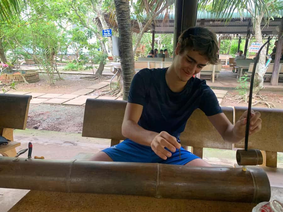 HCM: Authentic Mekong Delta - Boat, TukTuk, Khot Cake Making - Motorboat and rowing boat: getting the pace of the delta right