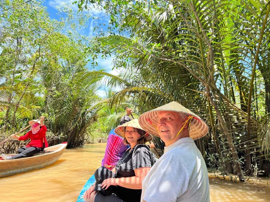 HCM: Authentic Mekong Delta - Boat, TukTuk, Khot Cake Making - Vinh Trang to Tien Giang: how the tour mixes photo stops and real work