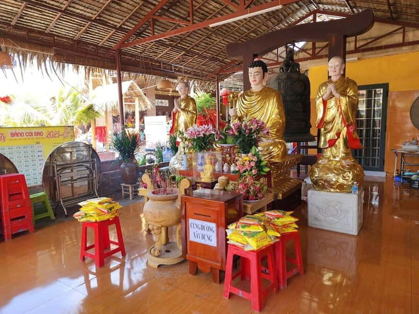 VIP Tour Authentic Mekong Delta & Local pagoda by SpeedBoat - Village lanes by Lambro tuk-tuk and coconut candy making